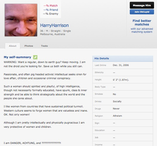 Illustration for article titled Assange's OKCupid Profile Sounds Like Assange Sex Musings (Updated)